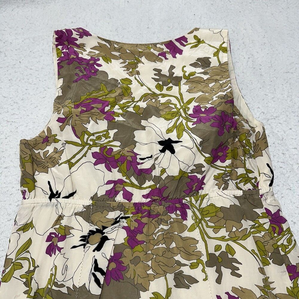 Ann Taylor LOFT Petites Women's 4P Silk Blend Floral A-Line Empire Waist Dress - Picture 10 of 11